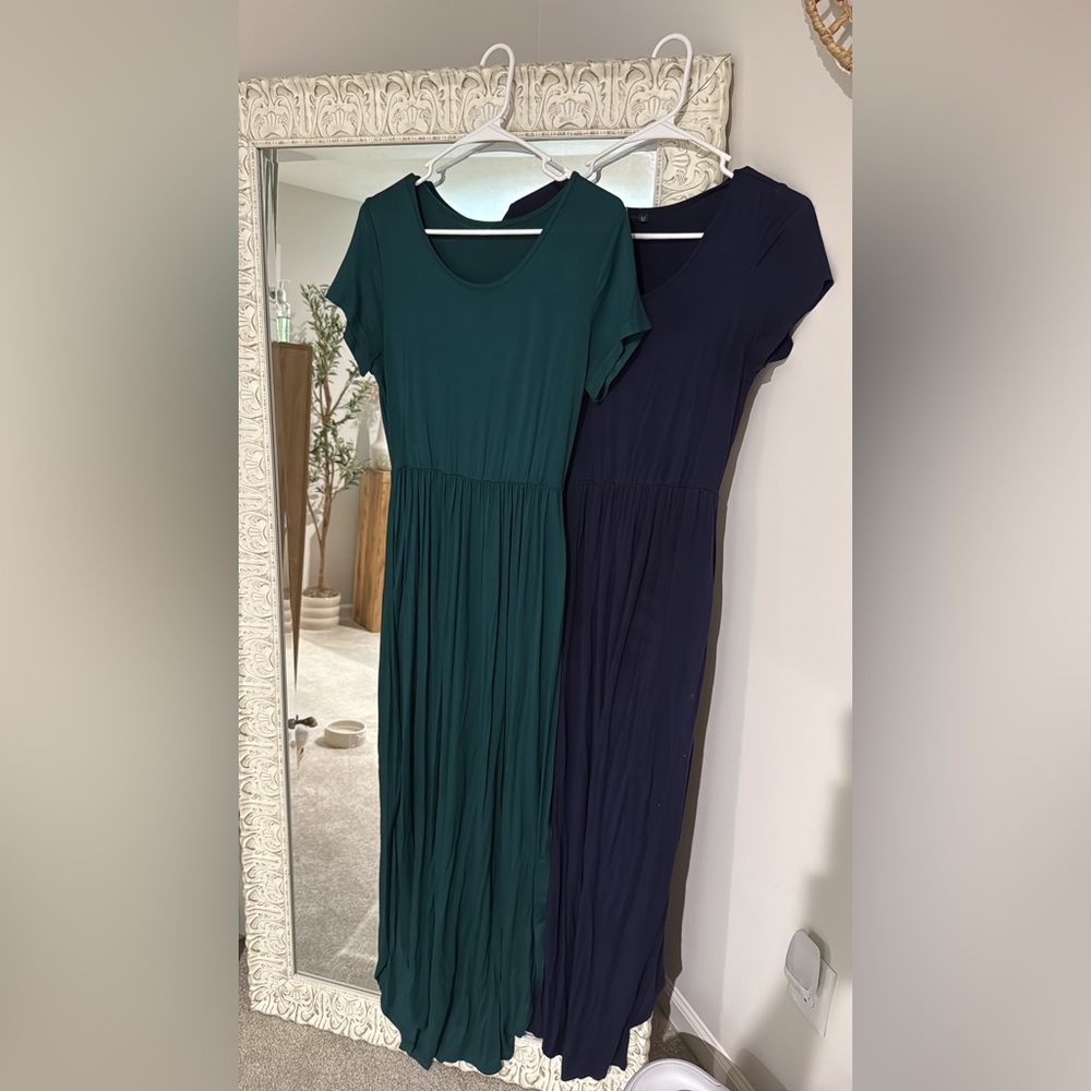 Elegant Teal and Navy Women's Dress